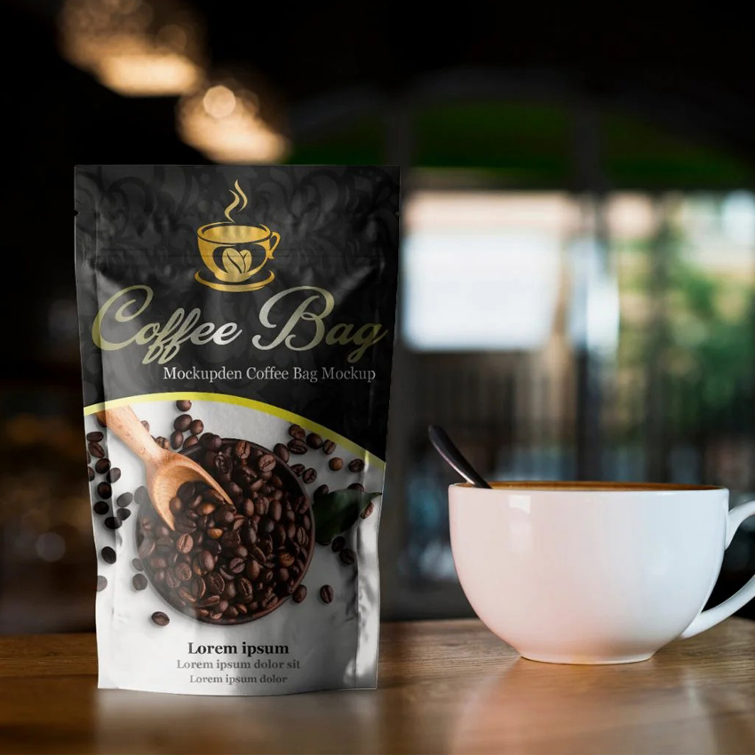 Bolsa Respetuosa Del Medio Ambiente Del Café Con Leche Del Bolso De Grano De Café De La Parte Inferior De La Caja Del Sello De Cremallera Con La Válvula