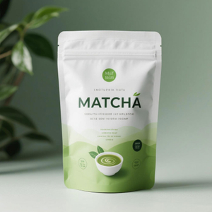 Bolsa De Matcha Stand-Up Personalizada Y Certificado Compostable