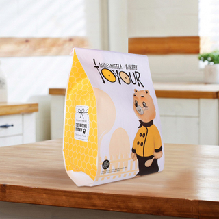 Bolsas De Papel Blancas Con Fuelle Lateral Para Panadería Con Impresión Personalizada Al Por Mayor
