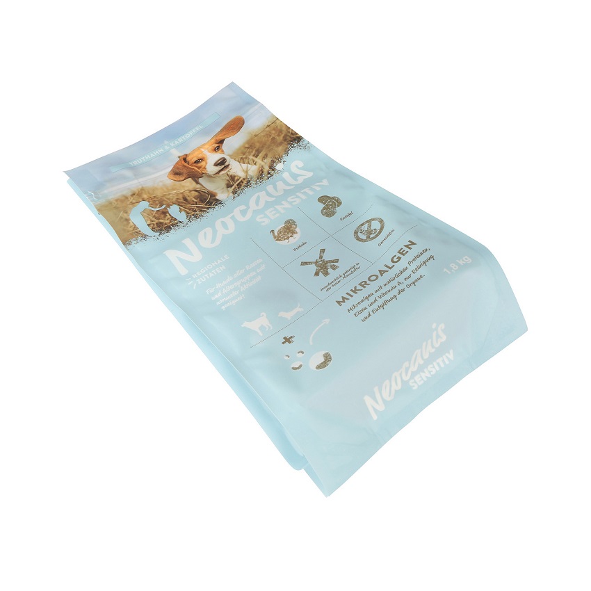 Bolsa biodegradable de alimentos para perros con fuelle de cremallera amistosa de encargo al por mayor del bolsillo de Eco