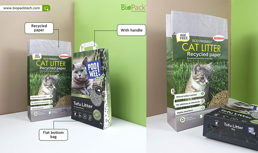 Bolsas compostables para arena de gatos