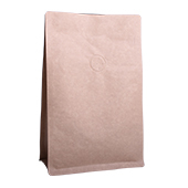 Bolsas de café de papel marrón de fondo plano