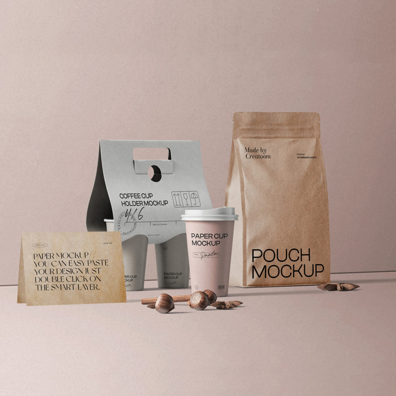 Eco-friendly Natural Brown Paper Flat Bottom Miniature Coffee Bags Wholesale