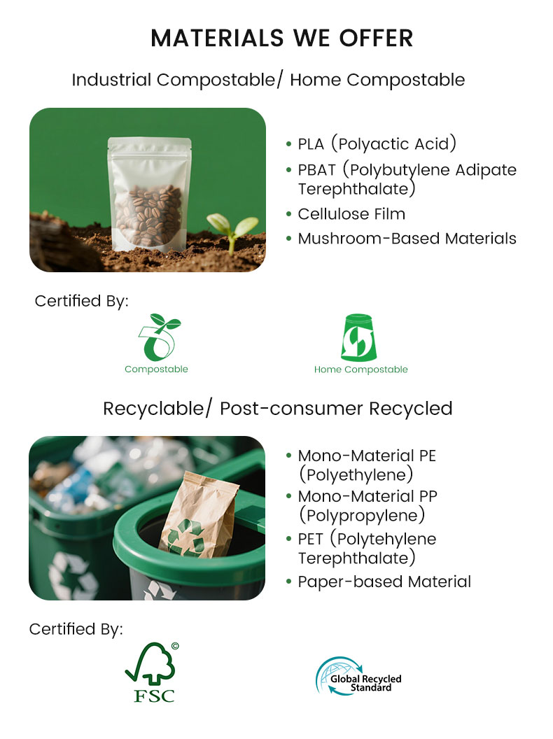 Empaques de caf&eacute; compostables