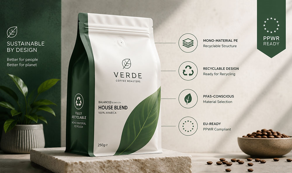 packaging PPWR para caf&eacute;