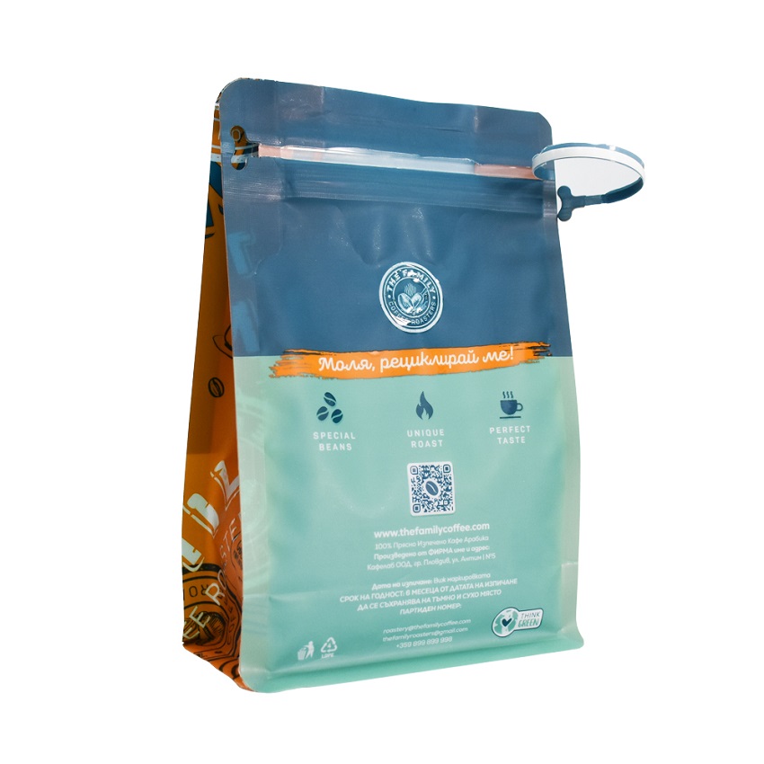 OK Compost En Existencia Marca UV Impresa Con Refuerzos Bolsas De Café De 8 Oz Con Válvula