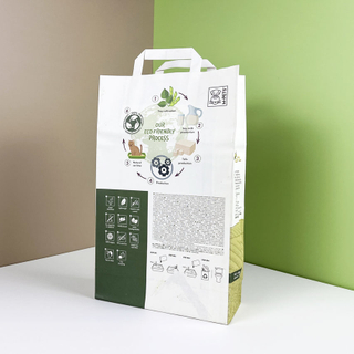 Bolsas De Arena Para Gatos Biodegradables De Fondo Plano Personalizadas De 50 Libras Con Asa