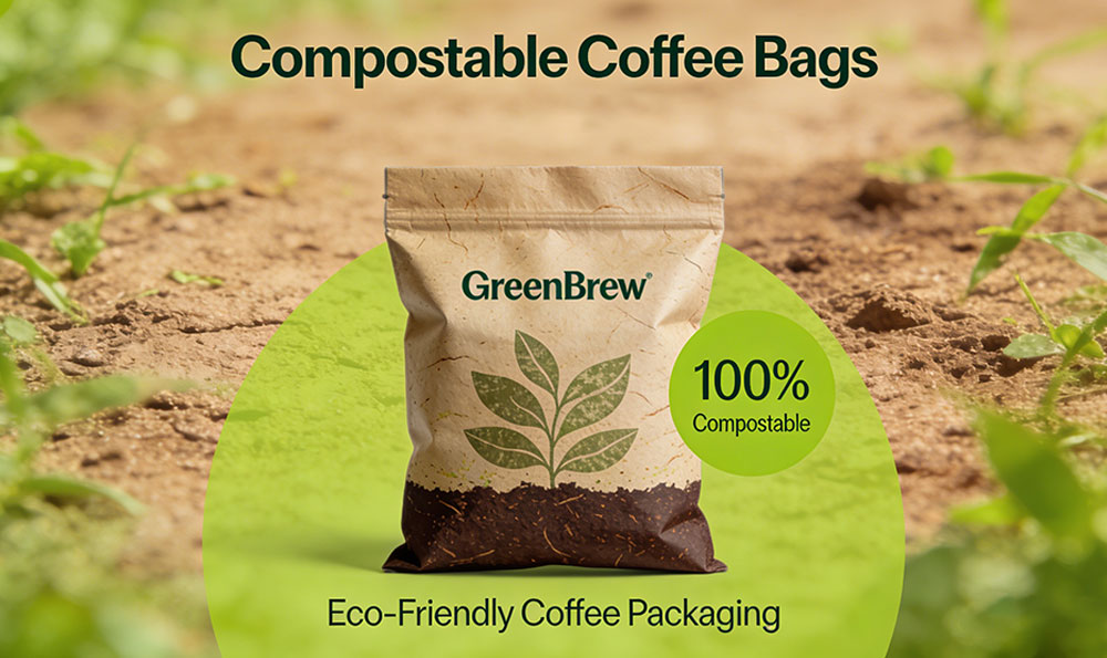 Bolsas de caf&eacute; compostables personalizadas para tostadores