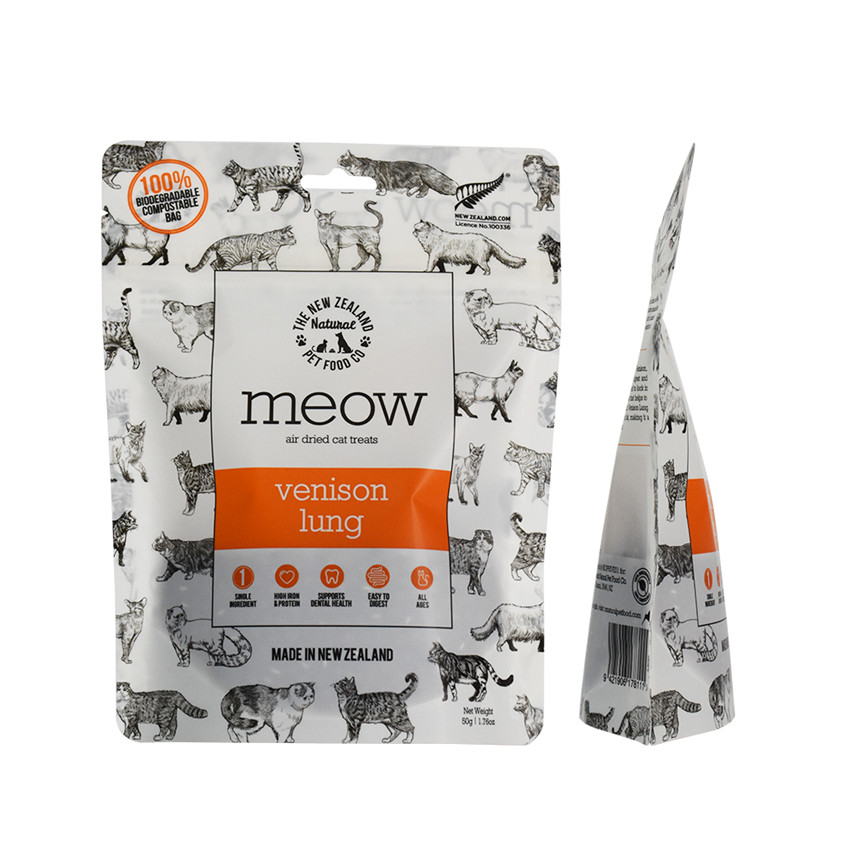 Envasado de comida para mascotas personalizada de plástico con sello cuádruple laminado flexible 