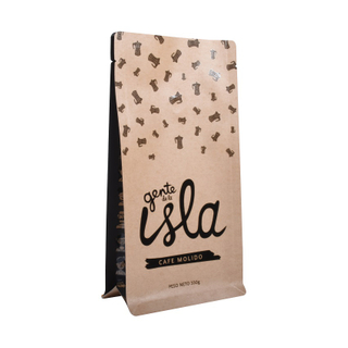 Bolsas De Café De Papel Marrón Kraft De Fondo Plano Compostables Para El Hogar Certificadas Con Válvula Al Por Mayor