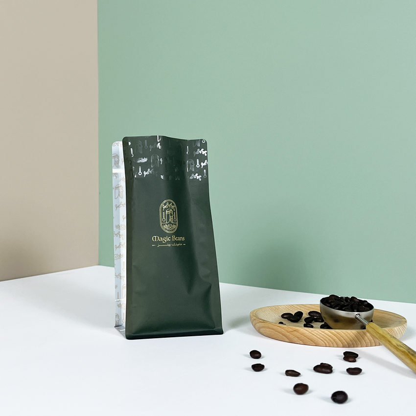 Mejor diseño de embalaje de impresión Bolsa de café de marca única 250 g