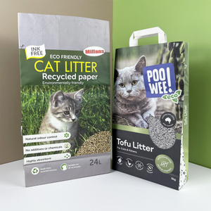 Bolsas De Arena Para Gatos Biodegradables Grandes Con Parte Inferior De Caja Personalizada Con Asas