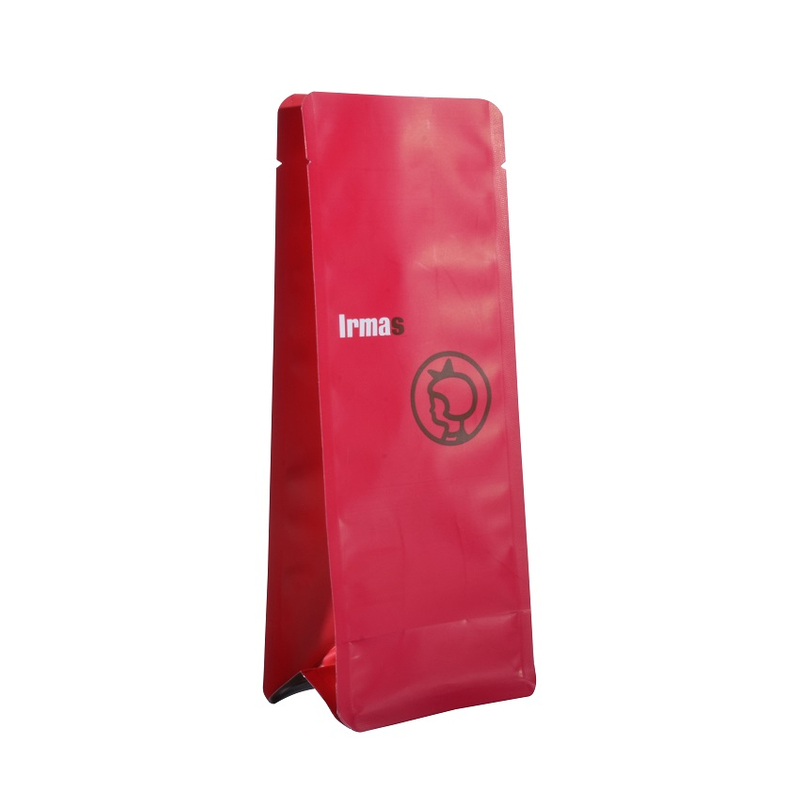 Bolsas De Café Reciclables De Color Rojo Con Fondo De Bloque Personalizado Neutro En Carbono 100 Con Válvula