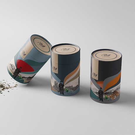 Tubos De Papel Artesanales Compostables Con Embalaje De Cilindro Impreso Personalizado Para Té