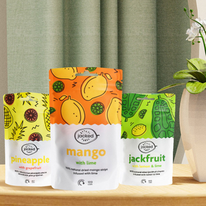 Bolsa de refrigerio de frutas de pie resellable impresa digitalmente para frutas liofilizadas