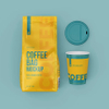 Empaque Amarillo Flexible Con Fuelle Lateral Y Diseño De Marca Personalizado Para Café