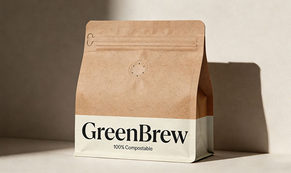 Envases compostables para caf&eacute; con v&aacute;lvula desgasificadora