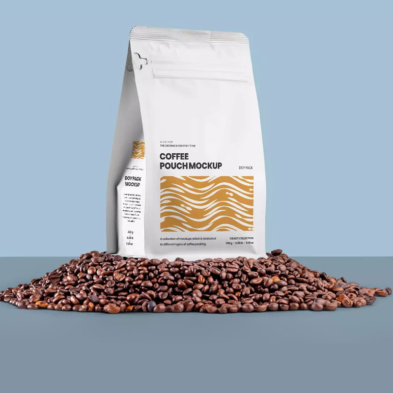 Bolsa Respetuosa Del Medio Ambiente Del Café Con Leche Del Bolso De Grano De Café De La Parte Inferior De La Caja Del Sello De Cremallera Con La Válvula