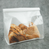 Bolsas De Pan Biodegradables De Plástico Resellable Con Ventana, Color Blanco Mate