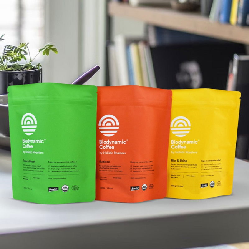 Válvula Desgasificadora Unidireccional Certificada 100 Bolsas De Café Compostables Al Por Mayor