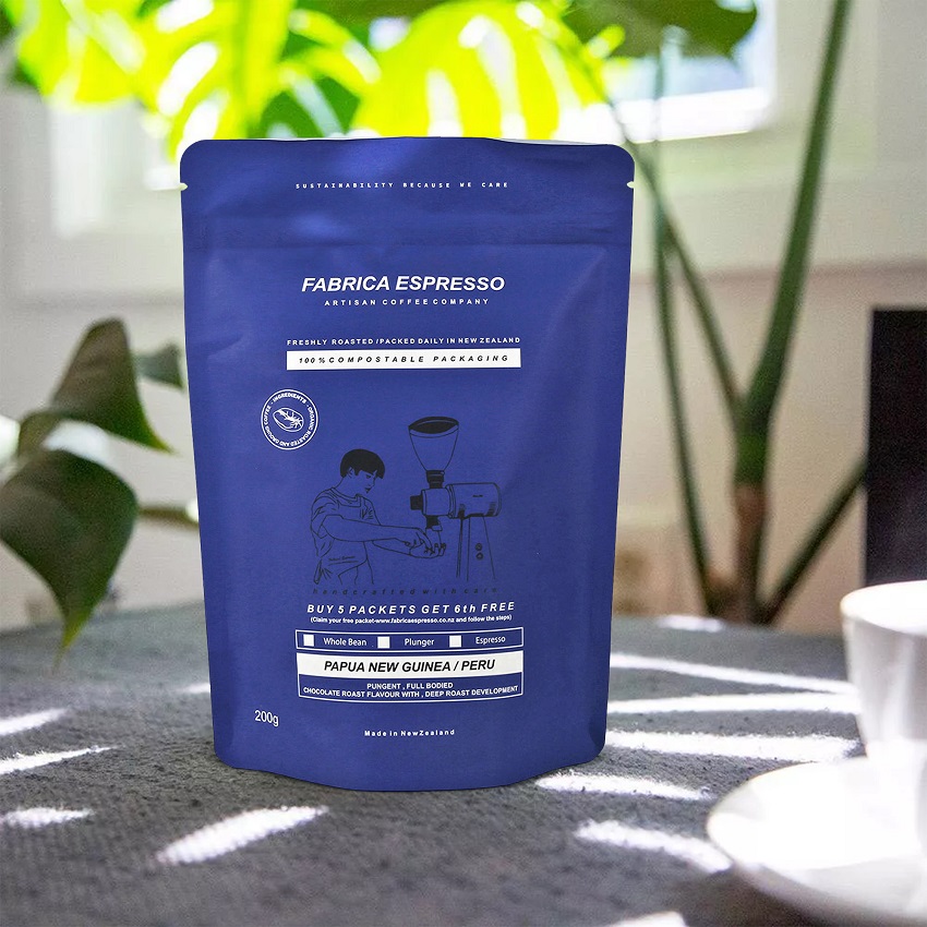 Bolsa De Matcha Stand-Up Personalizada Y Certificado Compostable