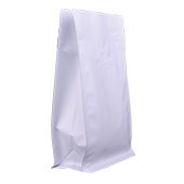 Bolsas de café blancas de fondo plano