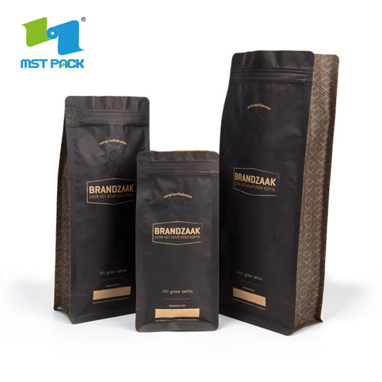 Bolsa de papel de café y té compostable biodegradable ecológico impreso personalizado