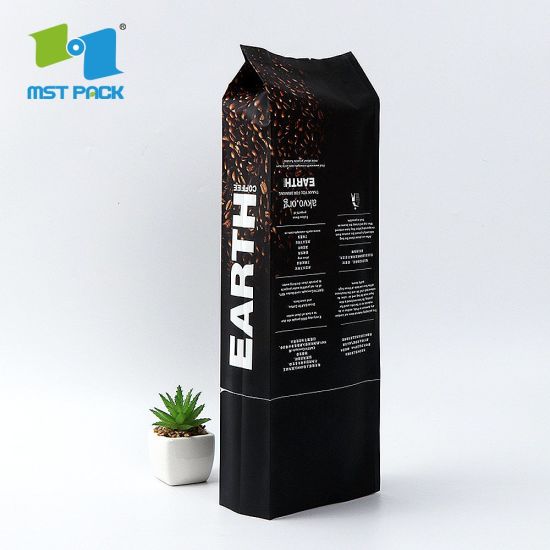 Bolsa de café de fondo plano de café de 1 kg y 35 oz Bolsa de PLA biodegrabale personalizada