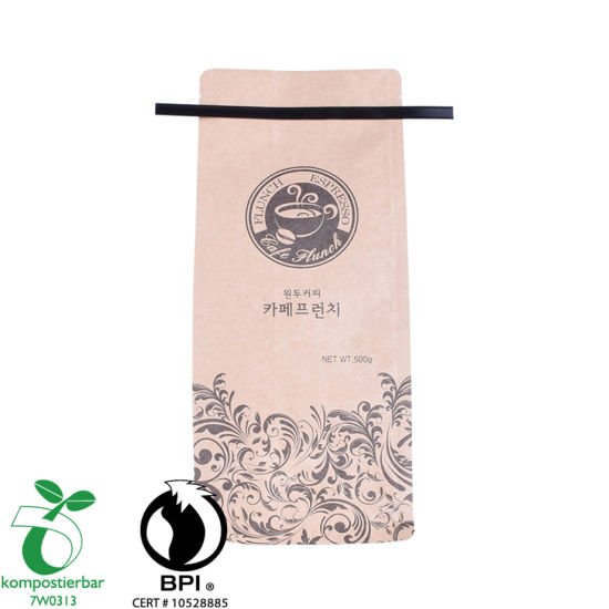 Fabricante de bolsas de café Kraft blanco con cierre de cremallera de plástico en China