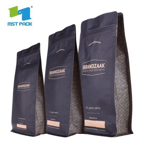 Bolsa de papel de café de té compostable biodegradable ecológico impreso personalizado