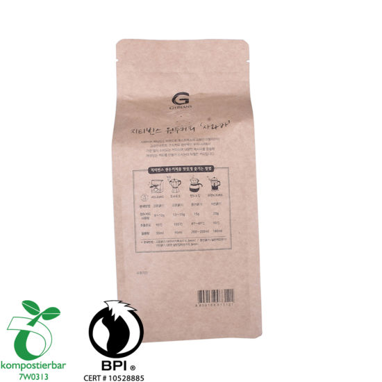 Bolsa de café con goteo inferior con caja de cremallera al por mayor de China