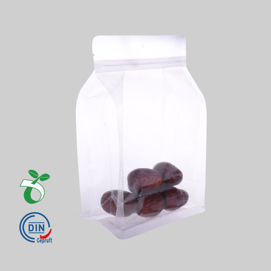 Reciclado Eco amigable almidón de maíz ziplock Stand up Food Packaging 100% Compostable Biodegradable Bolsa de plástico al por mayor
