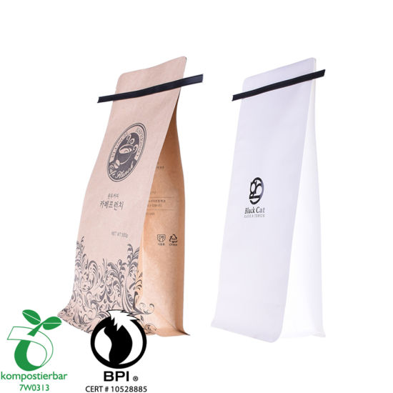 Recicle el fabricante de la bolsa de café de papel Kraft compostable de China