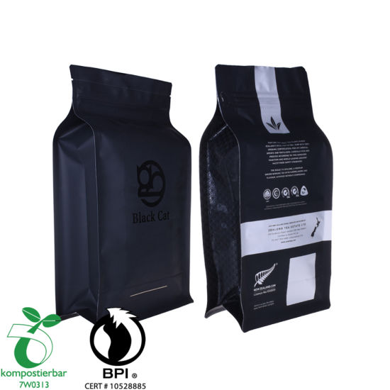 Fábrica de adhesivos de bolsa de café con ventana transparente reutilizable de China