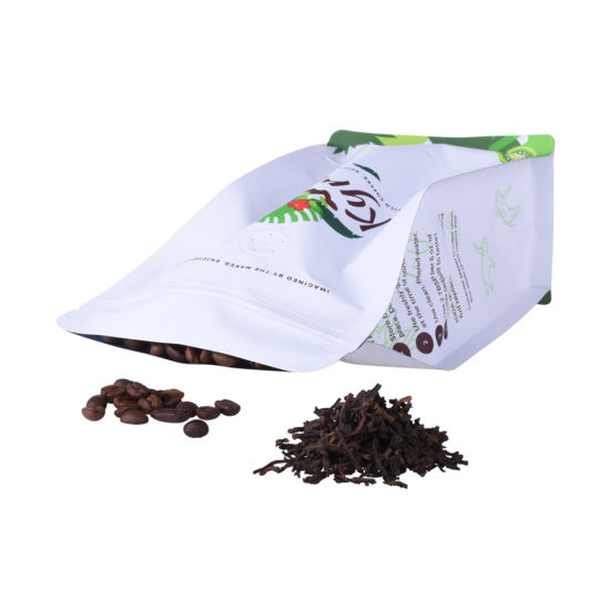 Papel artesanal Impreso Compostable Cremallera Cerradura Empaquetado Bolsa de café biodegradable
