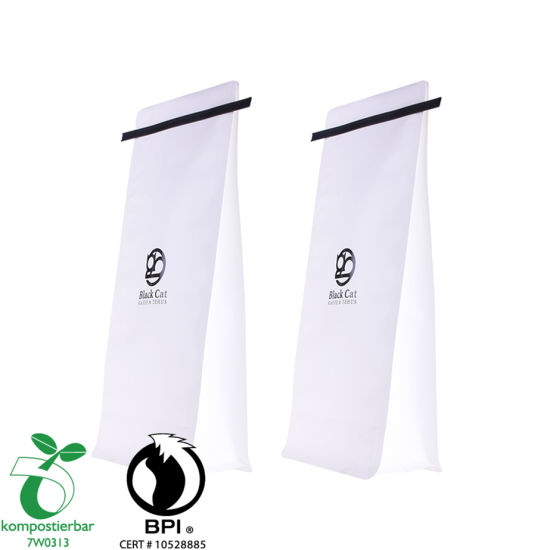 Fábrica de bolsas de papel para empaque de café con refuerzo lateral con cremallera en China