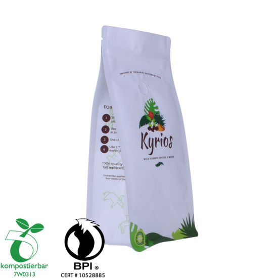 Proveedor de bolsa de café de papel Kraft de fondo plano en polvo de proteína de suero en China