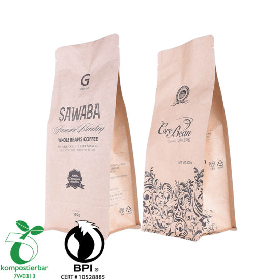 Fabricante de bolsas de café Kraft blanco con cierre de cremallera de plástico en China