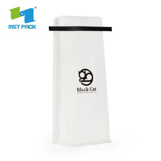 Bolsa de embalaje de café de papel de aluminio Eco de papel plano de seguridad reciclable barata de grado alimenticio con válvula
