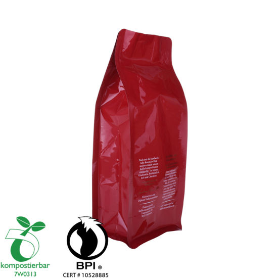 Bolsa de plástico de maíz biodegradable de fondo plano con sellado térmico al por mayor en China