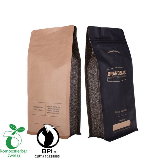 Proveedor de bolsa de embalaje de café compostable Ziplock de alimentos con válvula en China