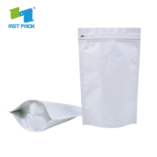 Sellado térmico reciclable de papel plano Sellado térmico Biodegradable Empaque de válvula unidireccional Plástico compostable Bolsa de papel de aluminio para empacar café