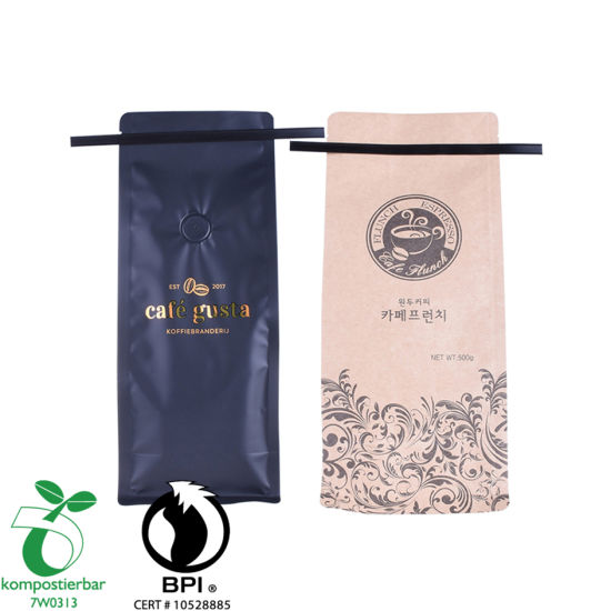 Inventario forrado de papel de embalaje cuadrado Kraft de fondo para el fabricante de té de China