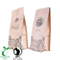 Fabricante de bolsas de embalaje de café de papel Kraft con revestimiento de papel de sellado térmico de fondo plano ecológico en China