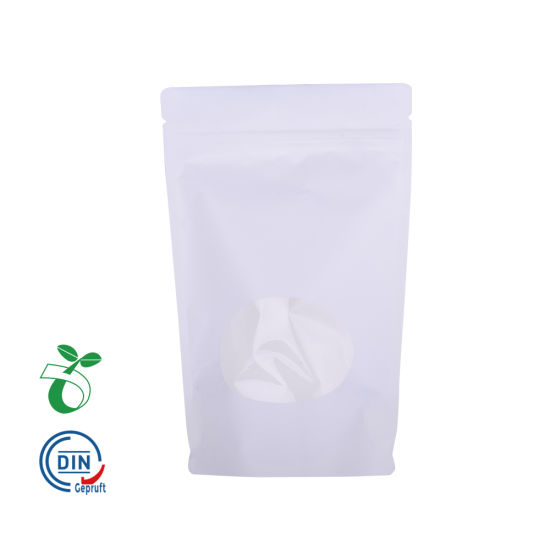 China Amigable con el medio ambiente Almidón de maíz basado en Zip Lock Empaquetado Oxo Compostable Biodagradable Papel Kraft Tea Coffee Bag