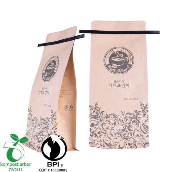 Fábrica de bolsas de periódico biodegradables de fondo cuadrado Ziplock en China
