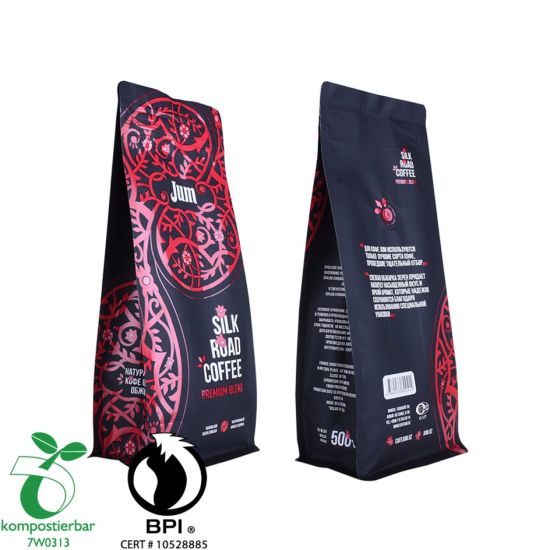 Fabricante de bolsas de embalaje de café reciclado con fondo de bloque de papel de aluminio en China